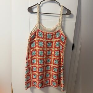 Aqua Multicolor Crochet Camisole dress